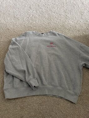Gray Crewneck Sweatshirt with Subtle Chest Logo